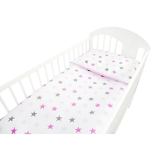 Set posteljnine 120x90 cm Zvezdice - roza