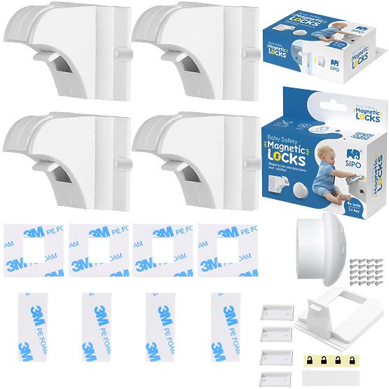 SIPO Magnetne ključavnice za omare in predale - 4 kom