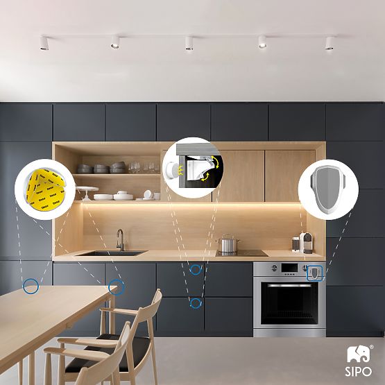 SIPO Magnetne ključavnice za omare in predale - 4 kom