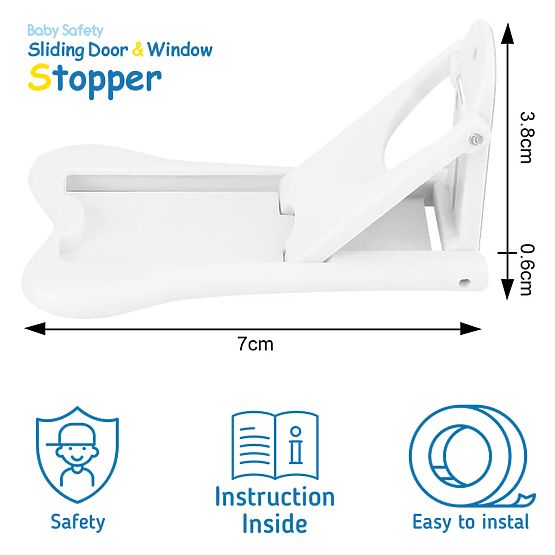 SIPO Otroška ključavnica za drsna vrata - 2 kom