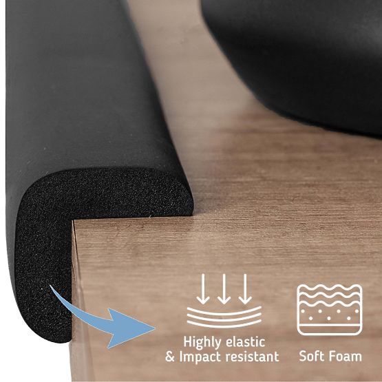 SIPO Zaščitni trak za robove pohištva, črn - 1 kos