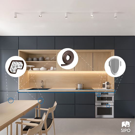 SIPO Zaščitni trak za robove pohištva, rjav - 1 kos