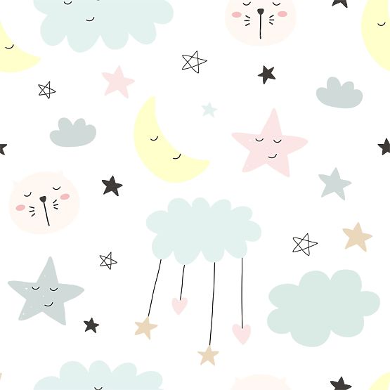 Skrinja za igrače Daria bela z zvezdicami