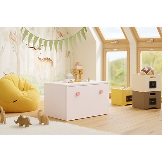 Skrinja za igrače Inga - roza ročaj