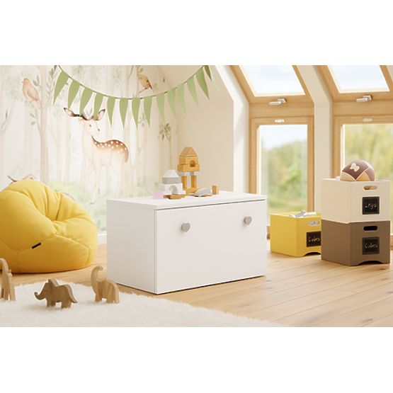 Skrinja za igrače Inga - sivi ročaj