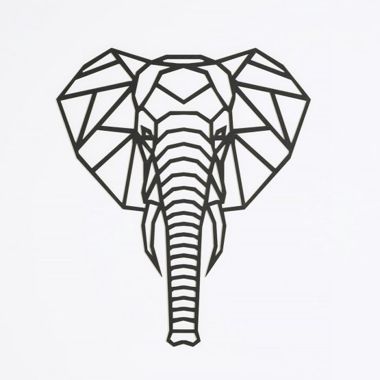 Lesena geometrijska slika - Slon - različne barve Barva: črna