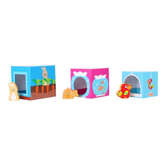 Small Foot Cube stolp z lesenimi živalmi