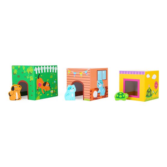 Small Foot Cube stolp z lesenimi živalmi