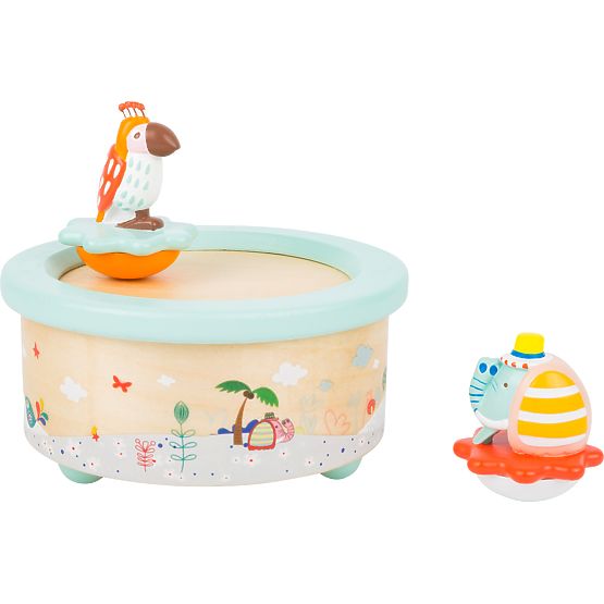 small foot Glasbena skrinjica s slonom in papigo