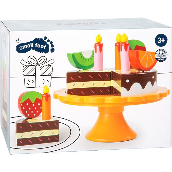 small foot Lesena rojstnodnevna sadna torta