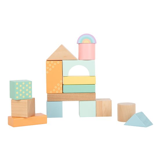 Small Foot Lesene kocke pastel 50 kos