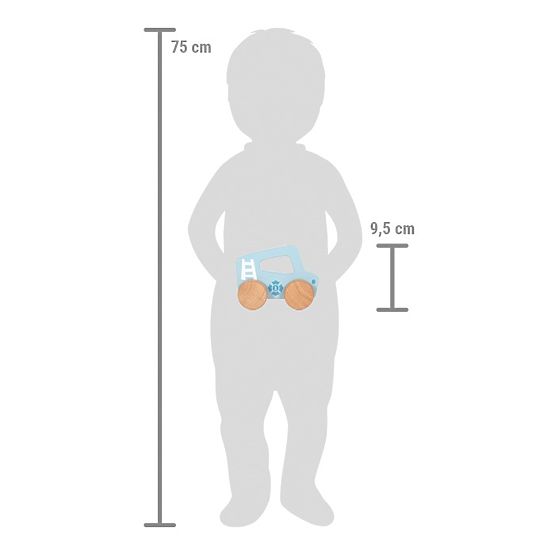 small foot Leseni avto na potiskanje Modro