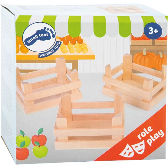 small foot Set majhna lesena zabojčka za živila 3 kosi