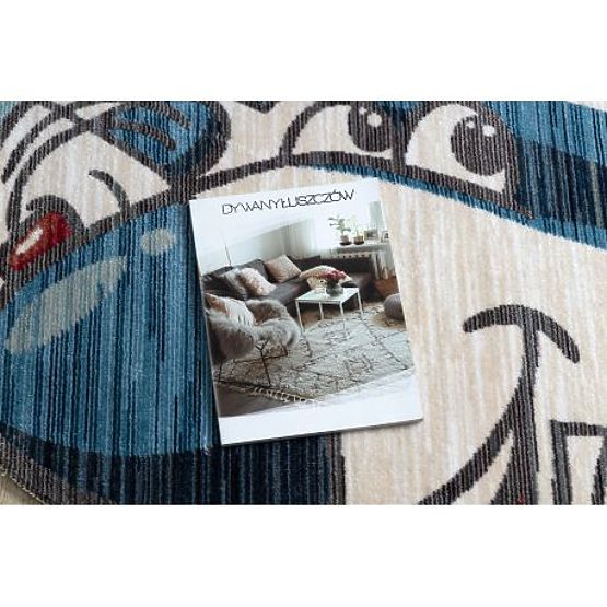 Sodoben otroški tepih TOYS 75320 LETALO, 3D učinek, nepravilna oblika, modra, turkizna, kremna