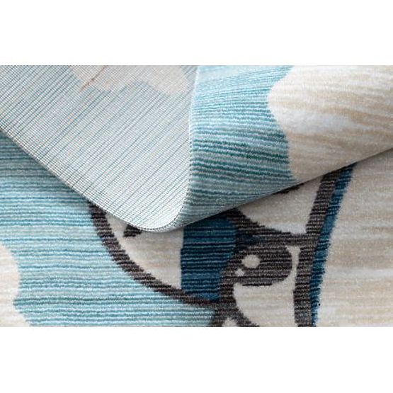 Sodoben otroški tepih TOYS 75320 LETALO, 3D učinek, nepravilna oblika, modra, turkizna, kremna