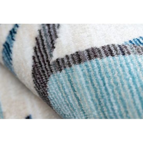 Sodoben otroški tepih TOYS 75320 LETALO, 3D učinek, nepravilna oblika, modra, turkizna, kremna