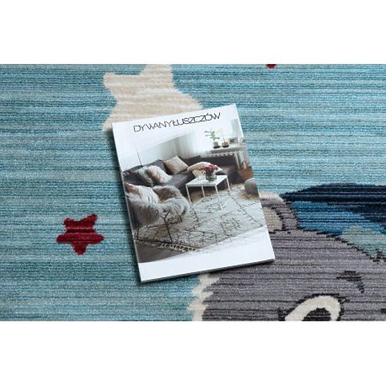 Sodoben otroški tepih TOYS 75322 MEDO, nepravilna oblika, modra, turkizna, kremna