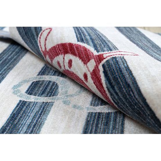 Sodoben otroški tepih TOYS 75324 KOTVA, nepravilna oblika, krem, turkizna, temno modra