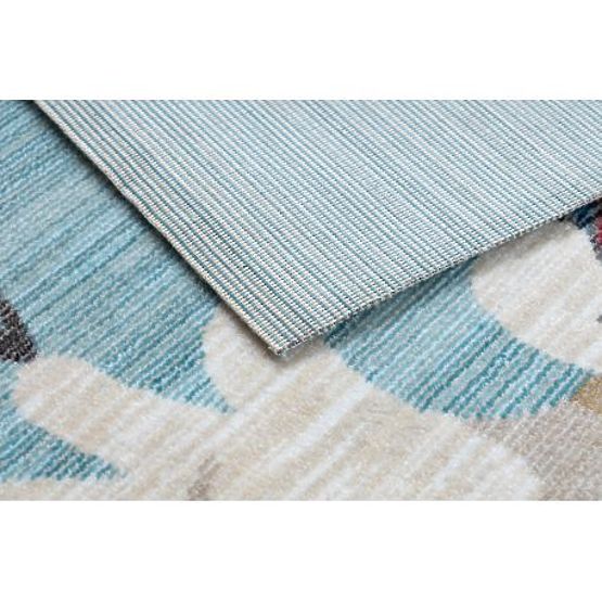 Sodoben otroški tepih TOYS 75328 KLAUN, nepravilna oblika, modra, turkizna, rdeča fuksija