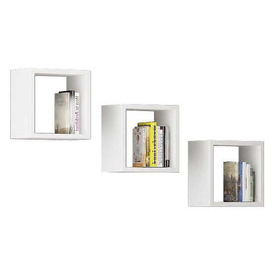 STENSKA POLICA K 25x25cm SET 3 KOSOV BELA