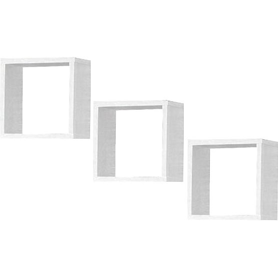 STENSKA POLICA K 25x25cm SET 3 KOSOV BELA
