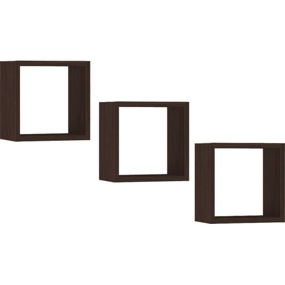 STENSKA POLICA K 25x25cm SET 3kos WENGE