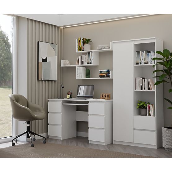 Stenske Police KOBI Za Dnevno Sobo BELA