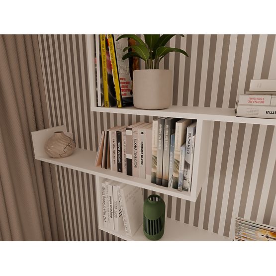 Stenske Police KOBI Za Dnevno Sobo BELA