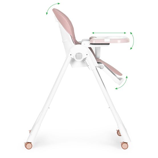 Stolček za hranjenje, nastavljiva višina, eko usnje, pasovi, dvojni pladenj ECOTOYS