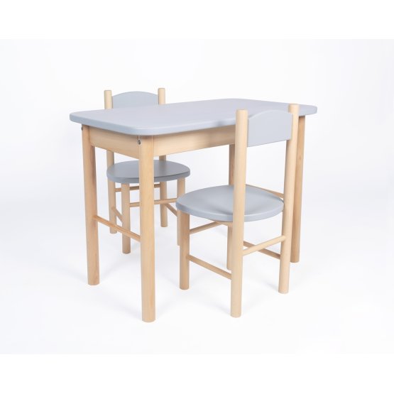 Komplet mizice in stolčkov Simple - siv