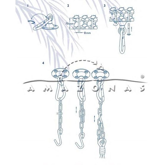 Stropni kavelj za pritrditev visečih stolov