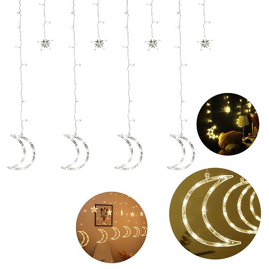 Svetlobne verige meseci in zvezde božična razsvetljava 96LED