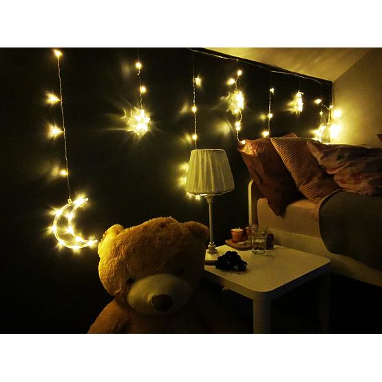 Svetlobne verige meseci in zvezde božična razsvetljava 96LED