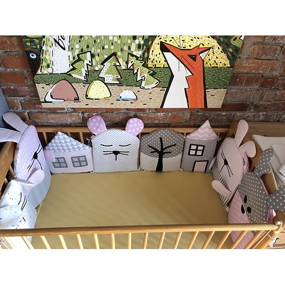 Sweet Dream - Modularna postelja mantinel - roza-siva