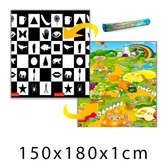 Otroška penasta preproga Šahovnica + Sadni raj 150x180x1 cm