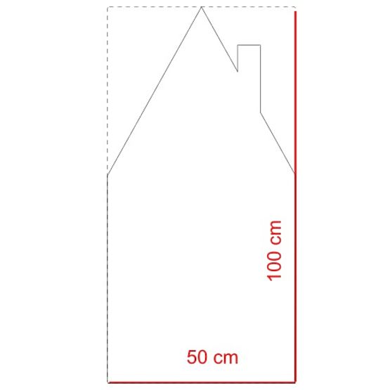 Tabla hiša z dimnikom 100cm