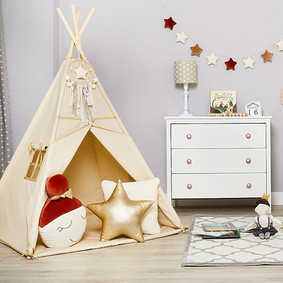 Teepee s podložkou Gold Ecru