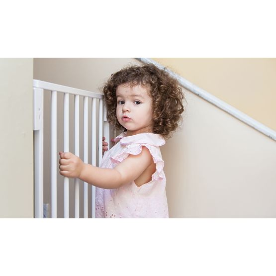 Varnostna pregrada 74-105 cm za stopnice in vrata jekleni dodatni paneli bela ECOTOYS