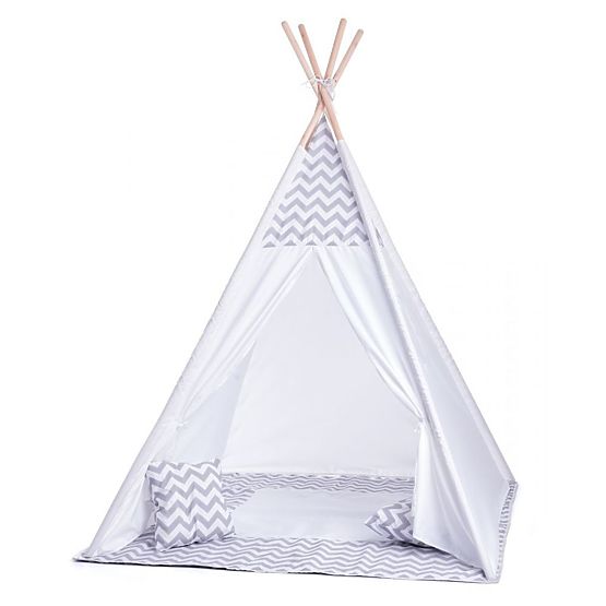 Otroški tipi šotor sivo-bel