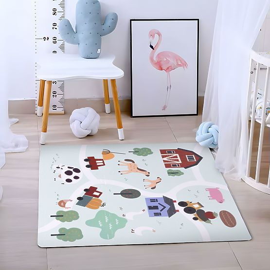 Velika EVA penasta podloga za otroke Kmetija 90,5x90,5 cm 21 kosov ECOTOYS