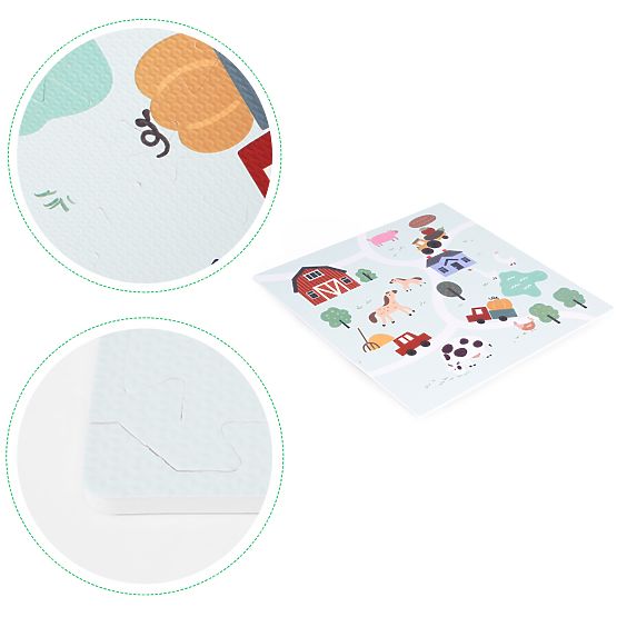 Velika EVA penasta podloga za otroke Kmetija 90,5x90,5 cm 21 kosov ECOTOYS
