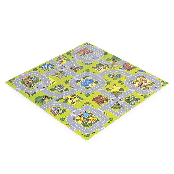 Velika EVA penasta podloga za otroke Mesto 90,5x90,5 cm 21 kos ECOTOYS