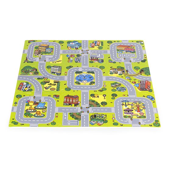 Velika EVA penasta podloga za otroke Mesto 90,5x90,5 cm 21 kos ECOTOYS