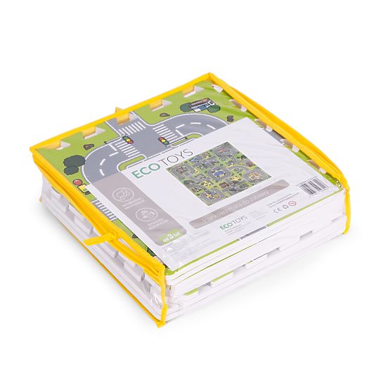 Velika EVA penasta podloga za otroke Mesto 90,5x90,5 cm 21 kos ECOTOYS