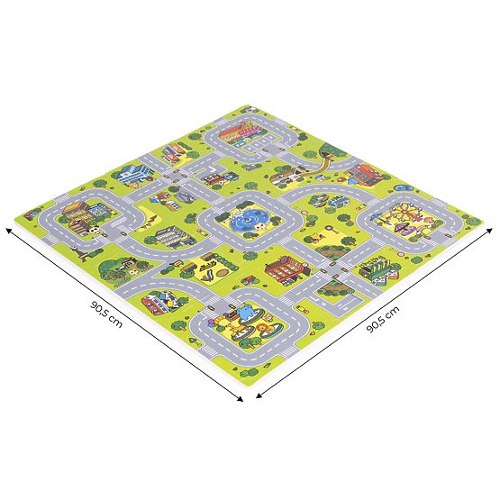 Velika EVA penasta podloga za otroke Mesto 90,5x90,5 cm 21 kos ECOTOYS