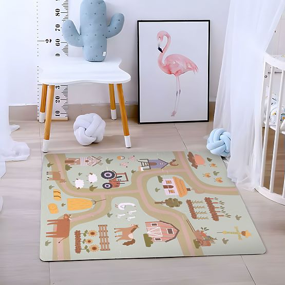 Velika penasta podloga EVA za otroke kmetija 90,5x90,5 cm 21 delov ECOTOYS