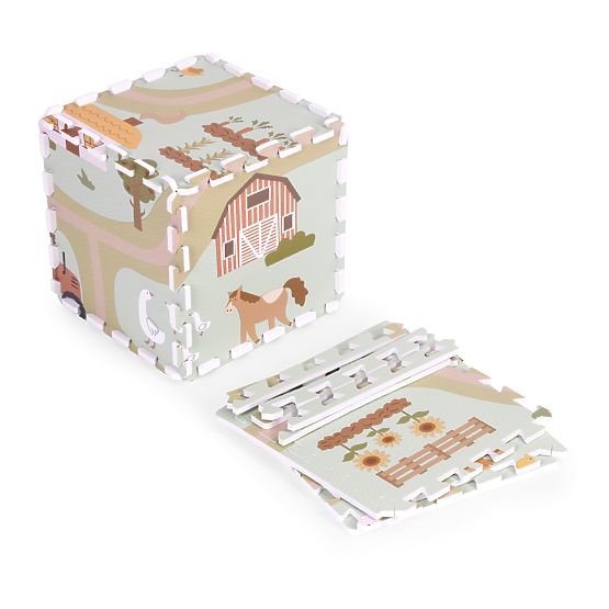 Velika penasta podloga EVA za otroke kmetija 90,5x90,5 cm 21 delov ECOTOYS