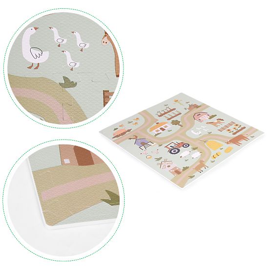 Velika penasta podloga EVA za otroke kmetija 90,5x90,5 cm 21 delov ECOTOYS