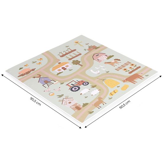 Velika penasta podloga EVA za otroke kmetija 90,5x90,5 cm 21 delov ECOTOYS