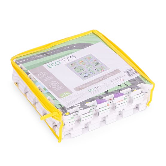 Velika penasta podloga EVA za otroke Mesto 90,5x90,5 cm 21 kosov ECOTOYS